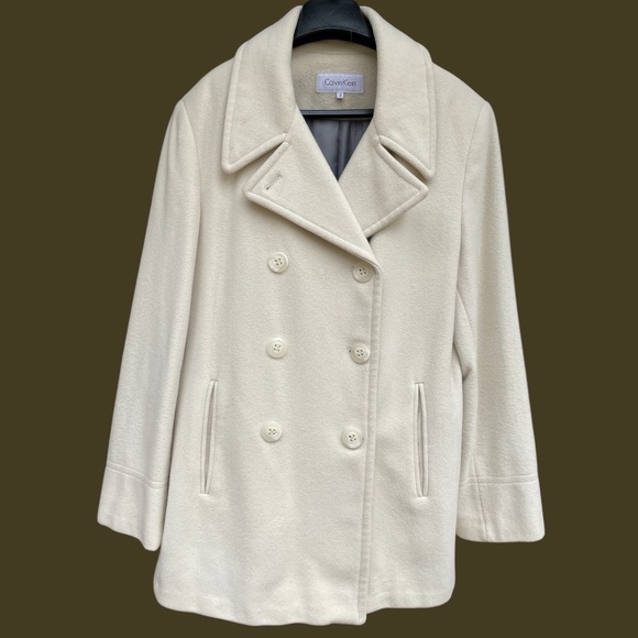 Calvin Klein Women's Ivory Peacoat - Picture 1 of 5